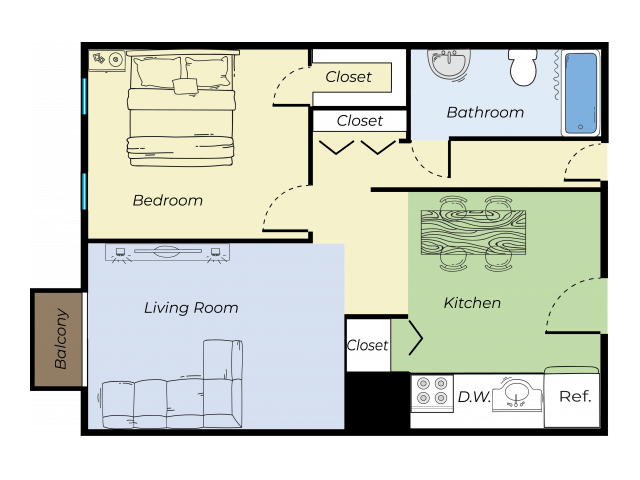 1 bedroom - COLONY PARK APARTMENTS