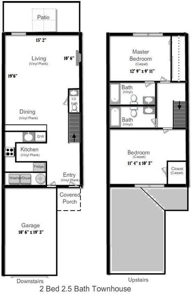 Two Bed 2.5 Bath Townhome - Alderbrook Apartments