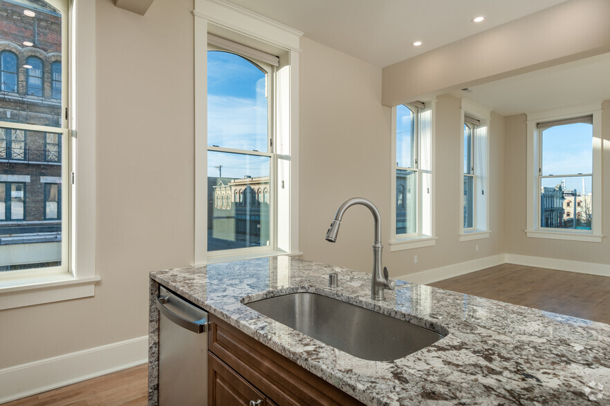 Apartment 4 kitchen and spectacular windows - The Block