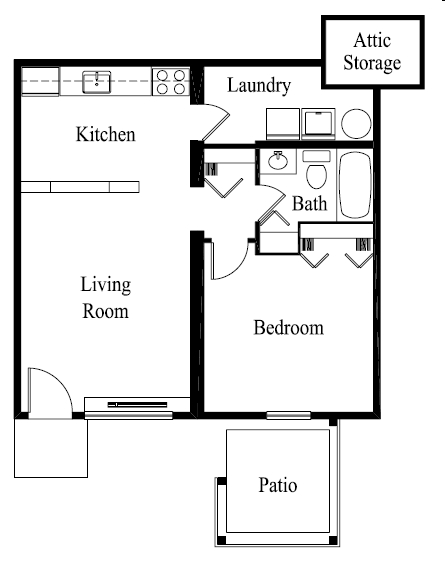 1BR/1BA - Parkwood Village Apartments