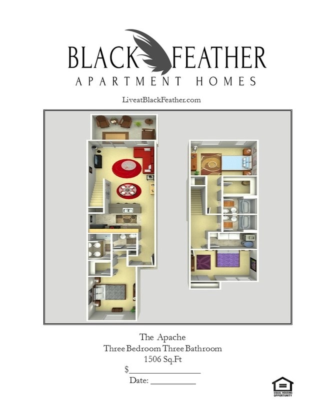 Floorplan - Black Feather Apartment Homes