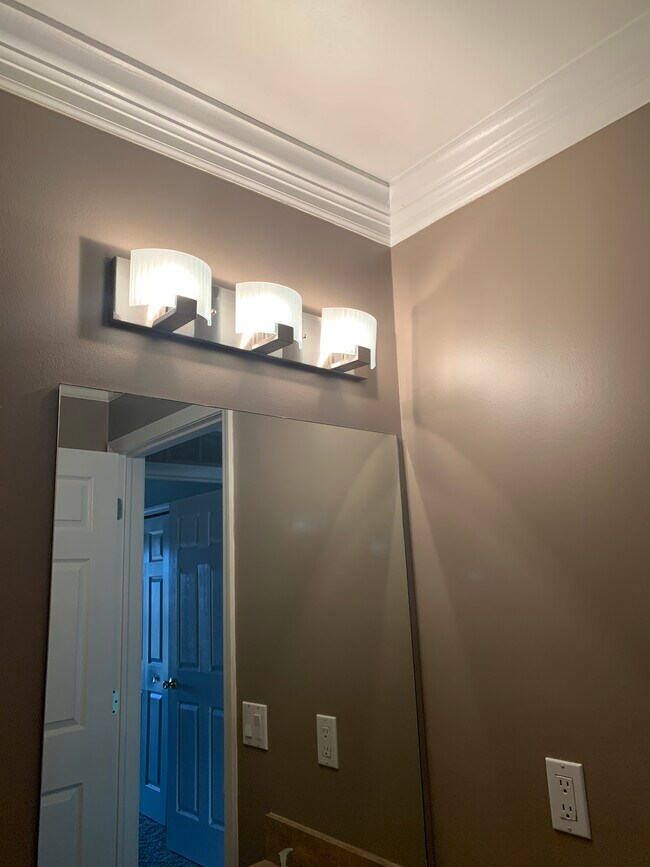 Bathroom showing fixtures and crownmolding - 51870 Adler Park Dr E