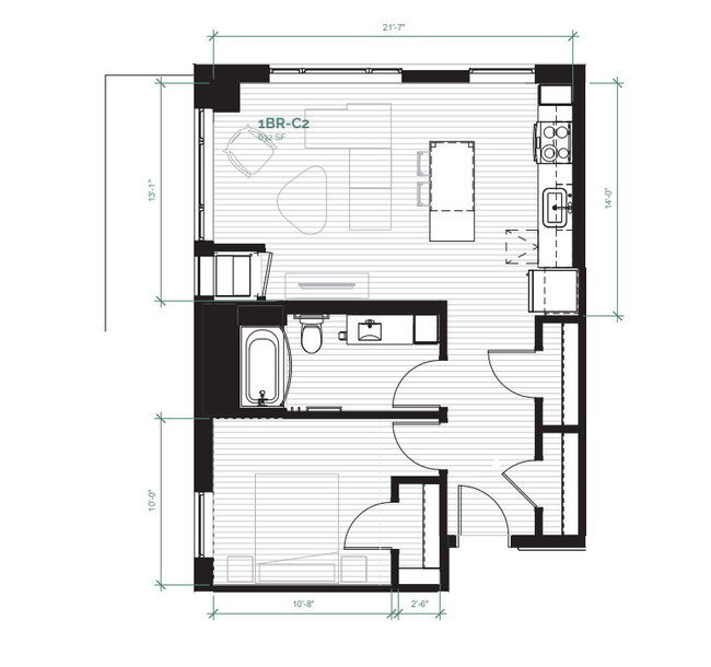 Floorplan - The Theodore Apartments 55+