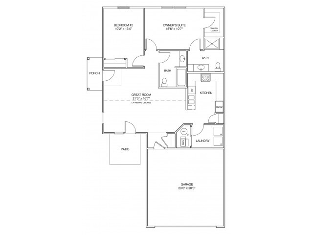 2BR, 2BA, - The Residences at Browns Farm