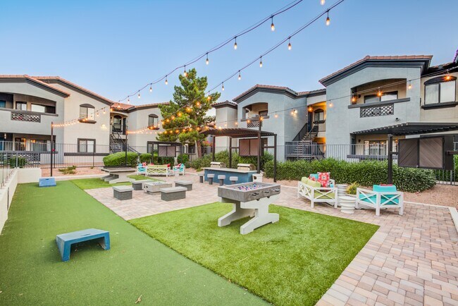 Outdoor Game Area at Dusk - Estrella Gateway