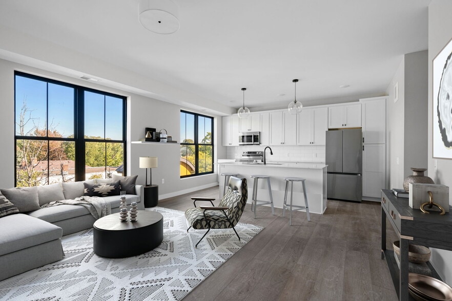 NW Corner 4th Floor Unit - staged virtually - Fuller Park Flats