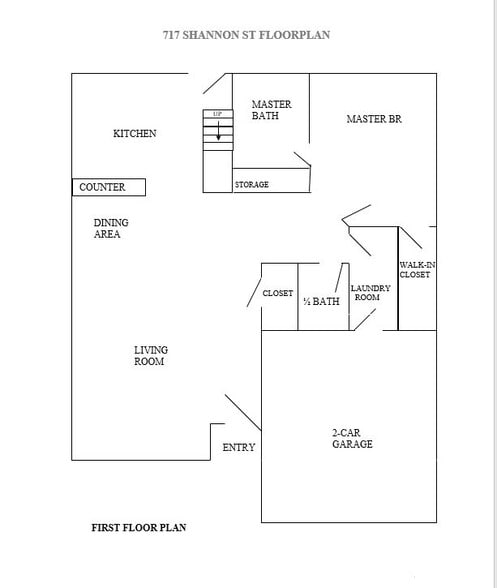 Downstairs Floorplan - 717 Shannon St
