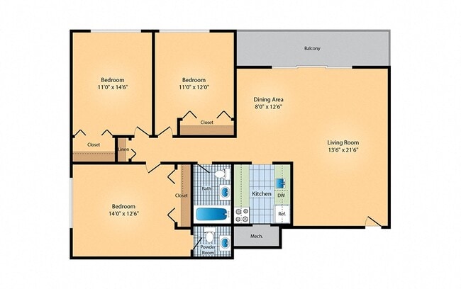 Floorplan - Rollingwood Apartments