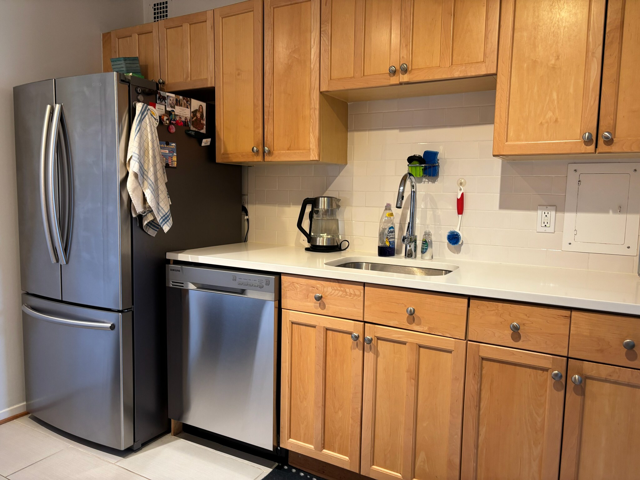 Kitchen - stainless steel fridge and dishwasher - all Samsung appliances. - 5410 Connecticut Ave NW