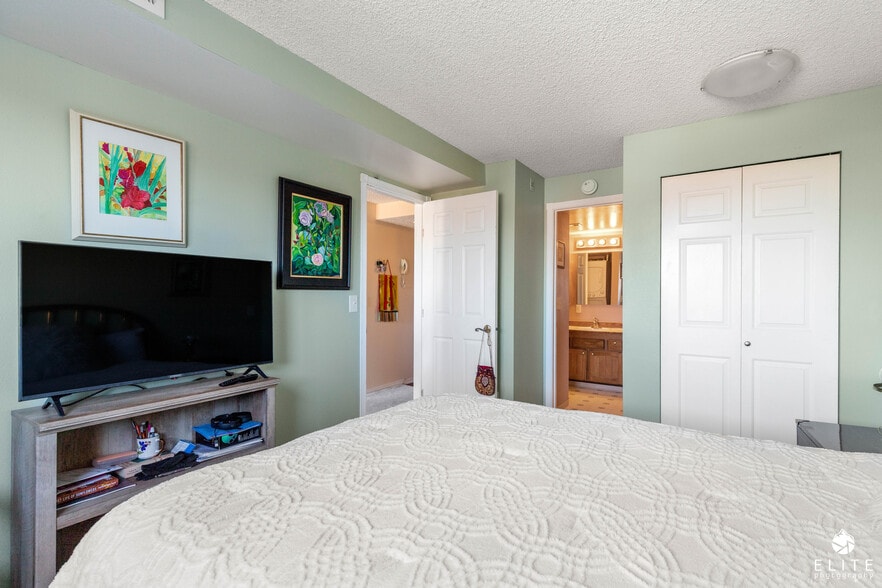 bedroom with TV - 9645 Independence Dr