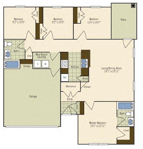 Floorplan - The Village at Wheeler Apartments