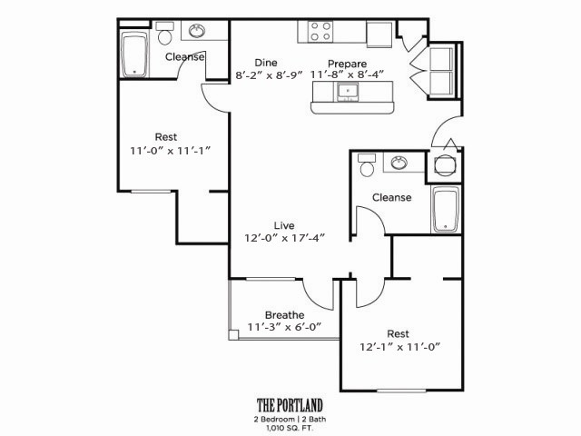 Two Bedroom Two Bath - Ridgemont Park