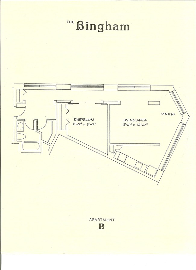 Floor Plan- apt b - The Bingham Apartments