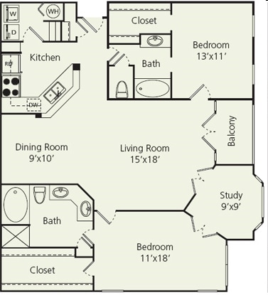 2BR/2BA - The Carlton