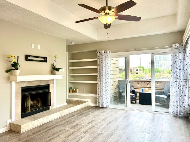 Fireplace in living room - 1101 E Morehead St