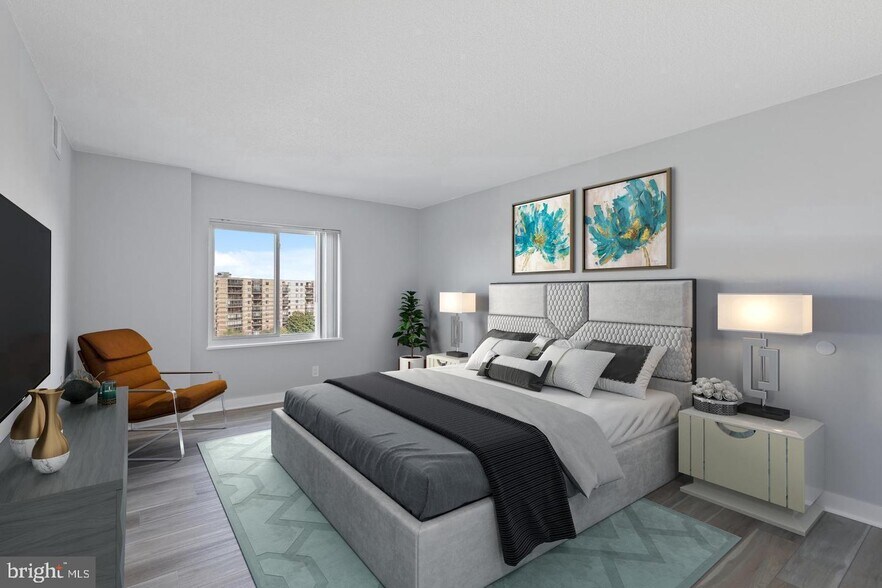 Bedroom Staged Virtually - 8370 Greensboro Dr