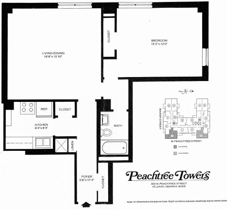 1BR/1BA - Peachtree Towers Condominiums