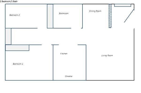 Two Bedroom Floorplan - McCarron's Apartments