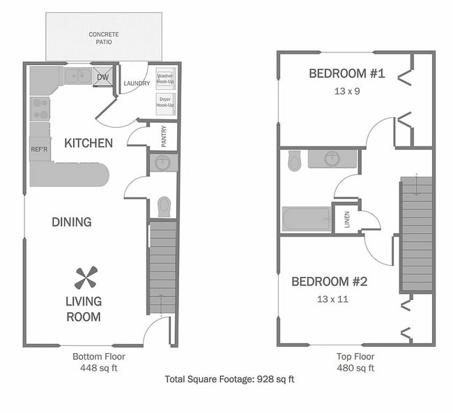 Townhouse Floorplan.jpg - Drumwood McMinnville Townhomes