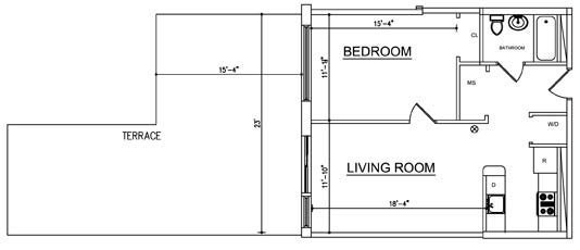 1BR/1BA - Ocean Blue