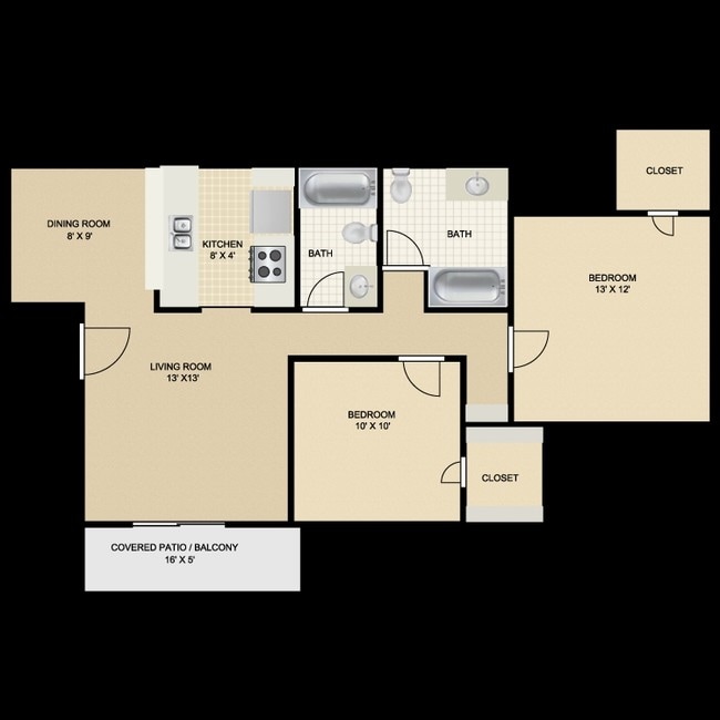 2 BR 2 BA W 935 - Boston Woods