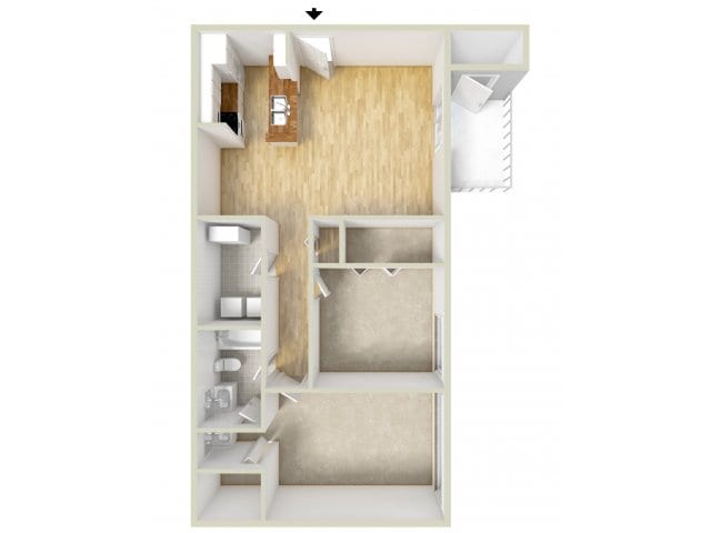 Two bedroom floor plan - Spring House Apartments