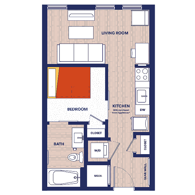 1 BEDROOM, 1 BATH - The York