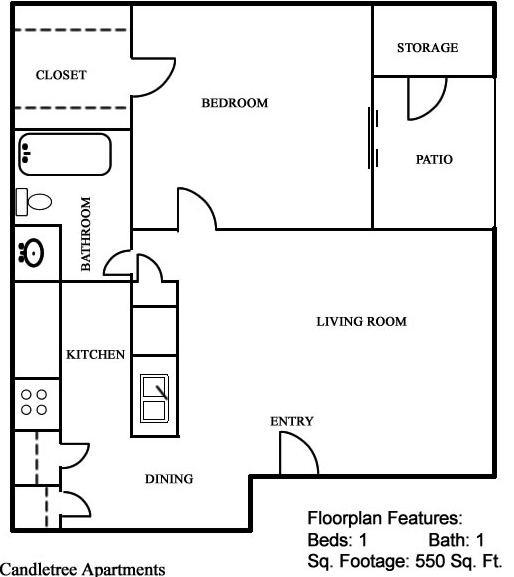 1BR/1BA - Candletree