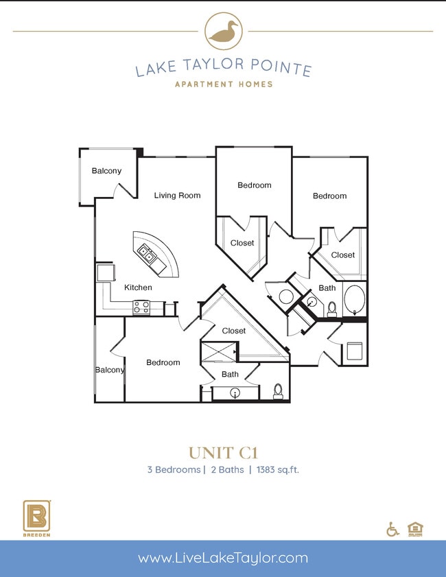C1 Floorplan - Lake Taylor Pointe Apartment Homes
