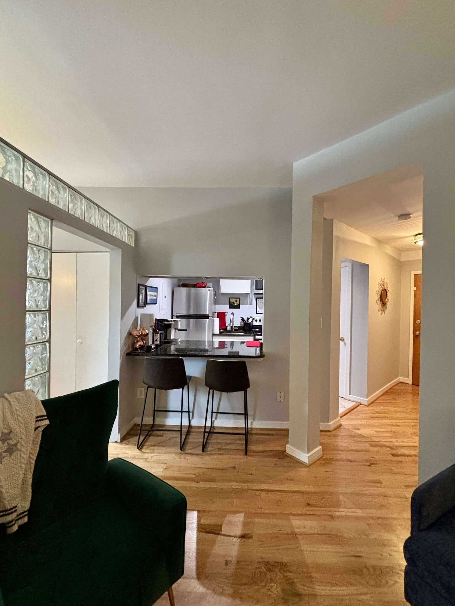 View of seating area between living room and kitchen - 1413 T St NW