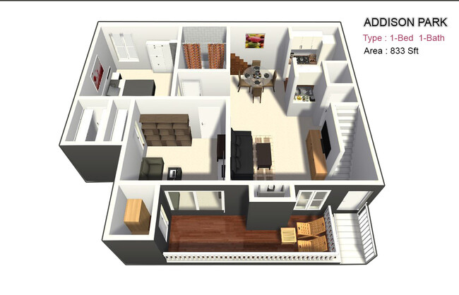 Two Bed / One Bath - Parks at Addison