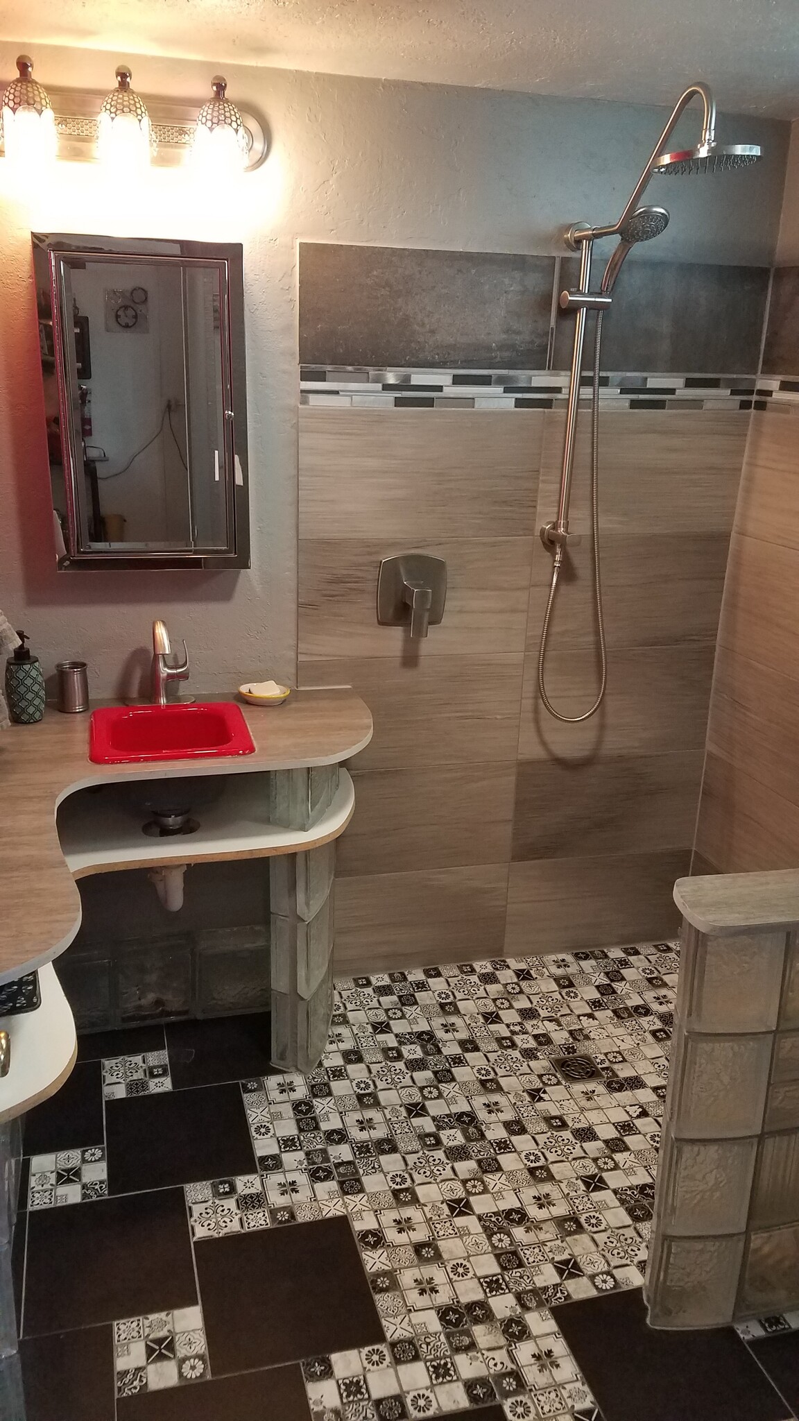 European wet bath. No shower door needed. Rainshower AND handheld options. - 3019 N 35th St