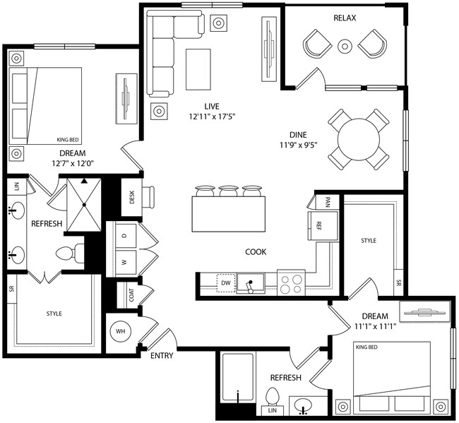Floorplan - Rye Bunker Hill Apartments
