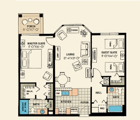 2BR/2BA - Aston Gardens At The Courtyards Senior Living