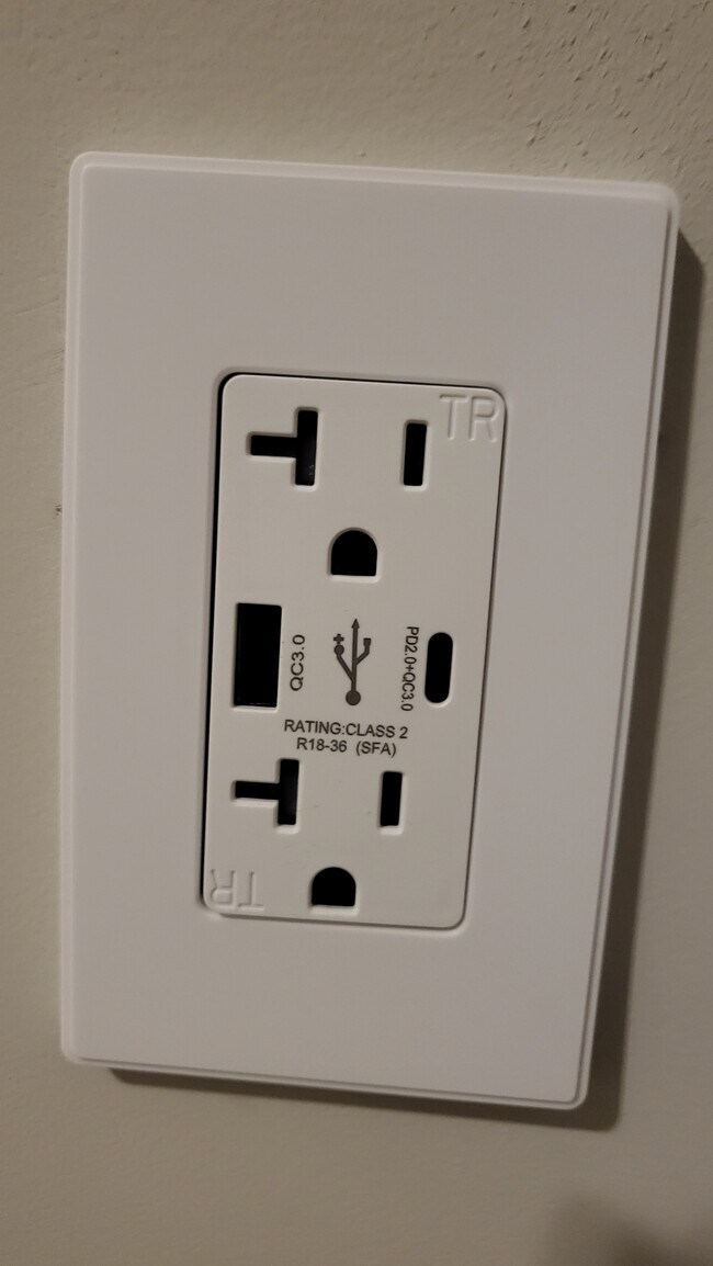 Three (3) Smart Outlets in the Master Bedroom, Basement and Kitchen Island. No adapters needed!! - 1373 Bayrose Cir