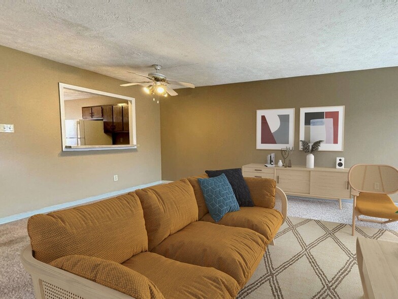 Spacious Carpeted Living Room - Tartan Place