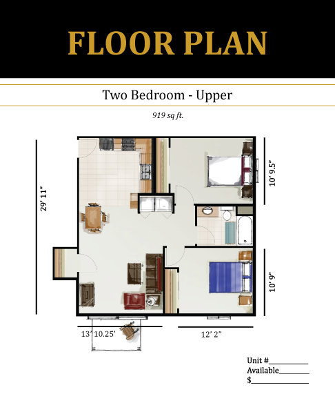 Two Bed Upper - Birchwood Apartments