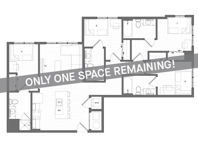 4x4 - Only One Space Remaining! - HERE Tuscaloosa Student Apartments