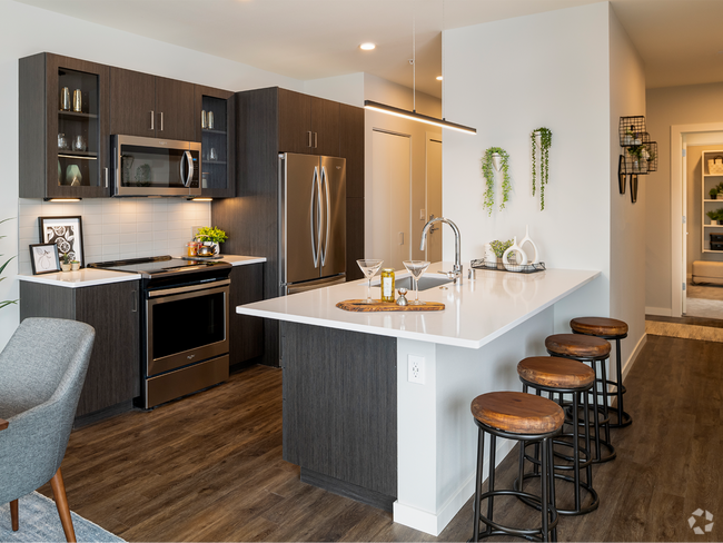 1 Crescent Apartments_living room kitchen - Crescent Apartments