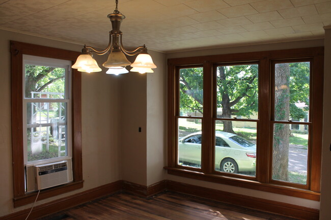 Dining room - hardwood floors are getting refinished - 710 Clark st