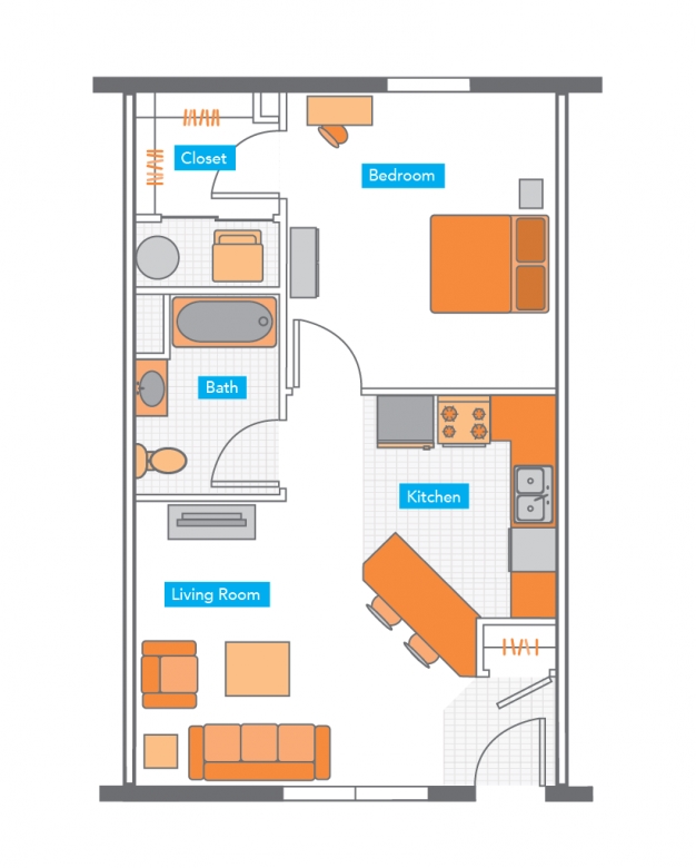 1BR/1BA - Yugo Auburn North