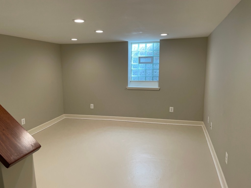 Finished basement with glass block windows. - 1620 Graefield Rd