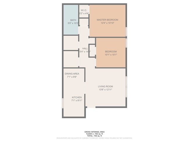 Two Bedroom, One Bath - Bristol Square Apartments