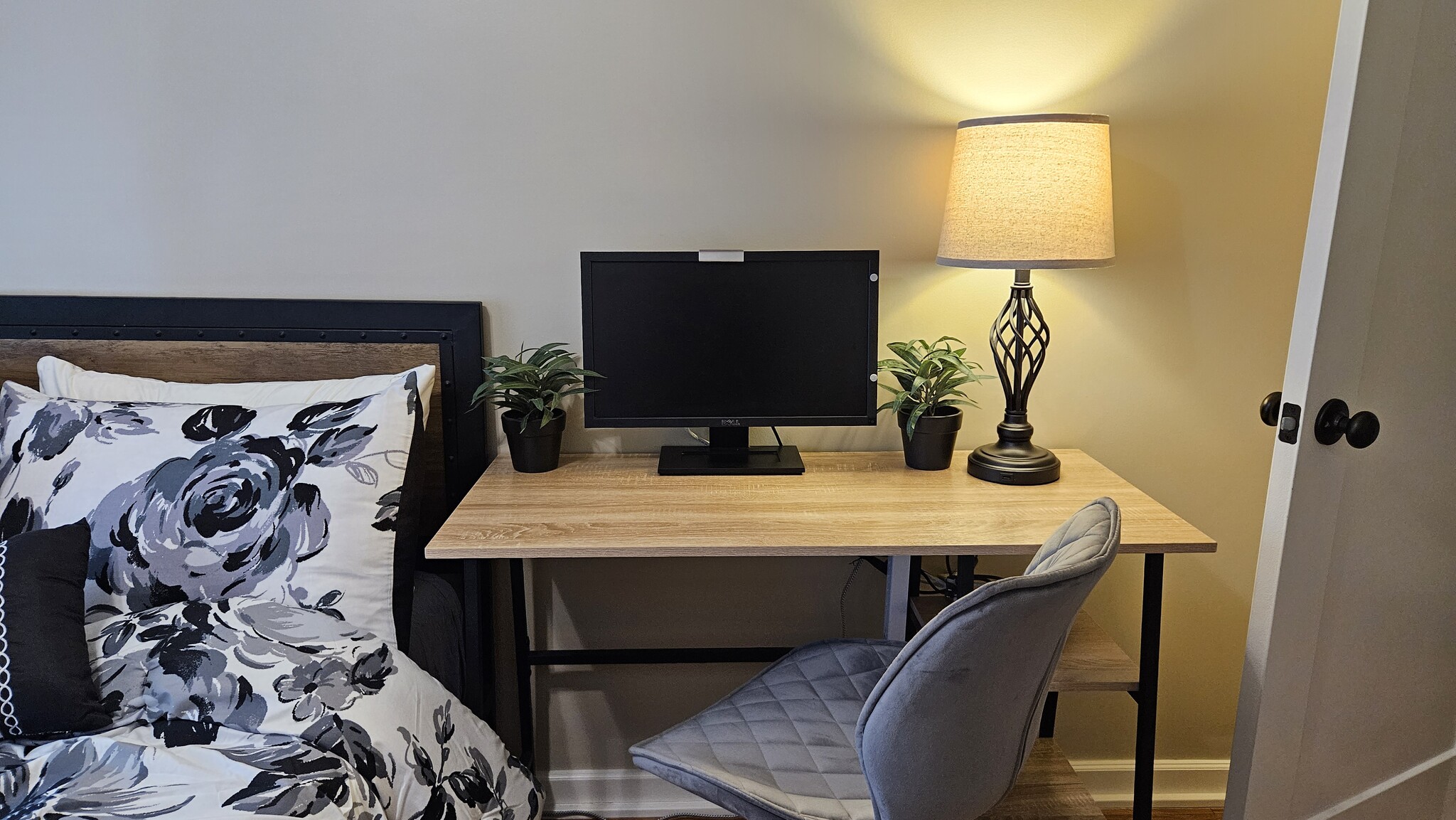 Dedicated Workstation with Monitor and Ergonomic Chair in Front Bedroom - 1901 -2301 Fillmore Street NE Minneapolis, MN 55418