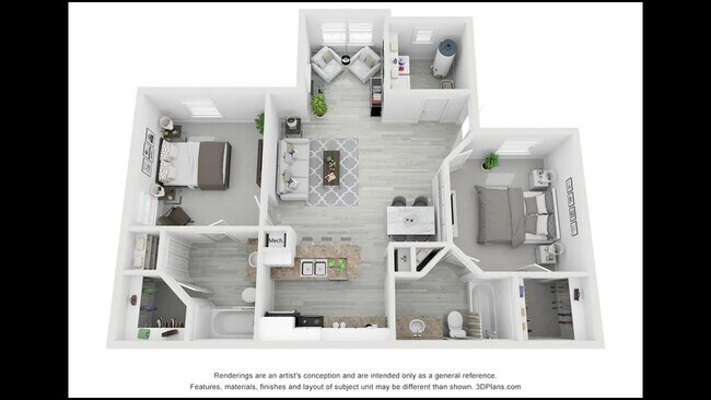A photo of our 2x2 floor plan, The Hampshire. - Ashton Chase