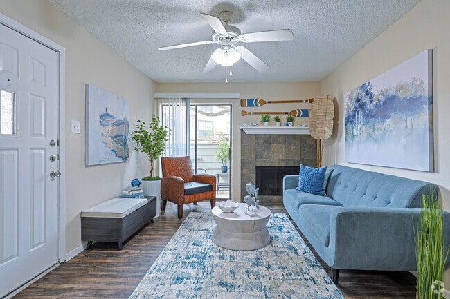 2BR, 1BA - 900SF - Living Area - THE BLUFFS