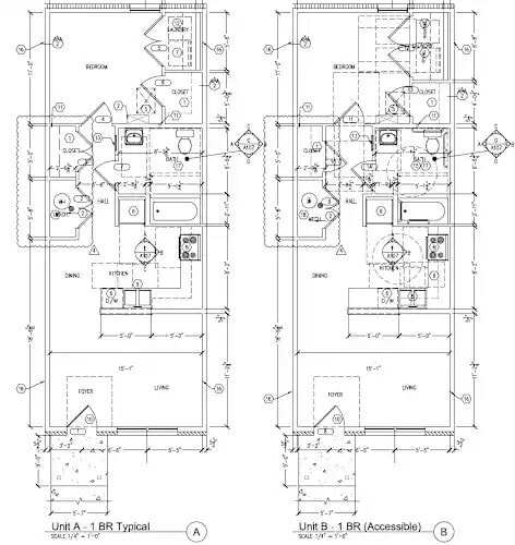 One Bedroom Floor Plan - Gwen Gardens Apartments