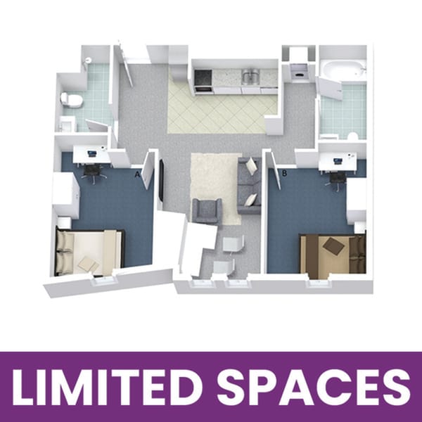 University Lofts 2x2D - Limited Spaces - University Lofts
