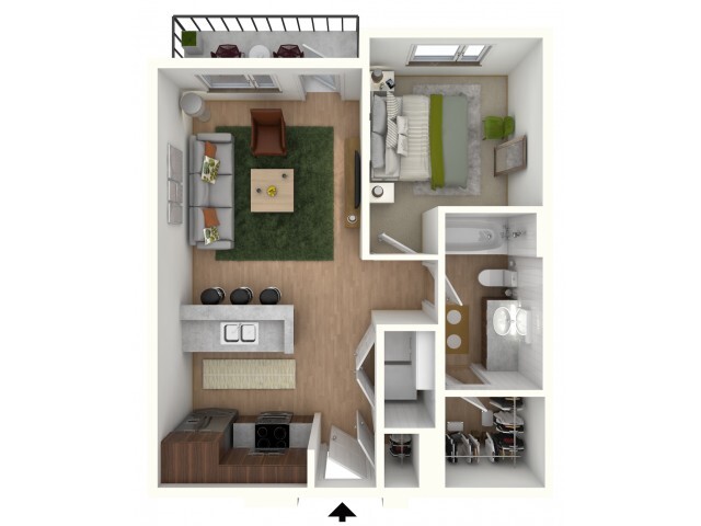 A1 - floor plan w/furniture display - Northside Apartments