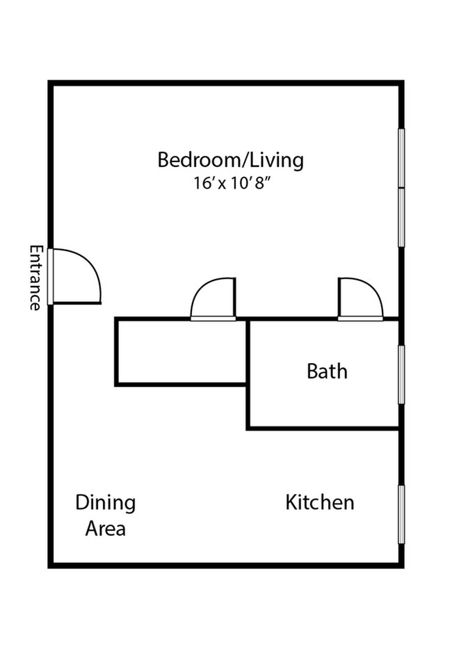 Studio Apartment layout at Belmont Place - Belmont Place